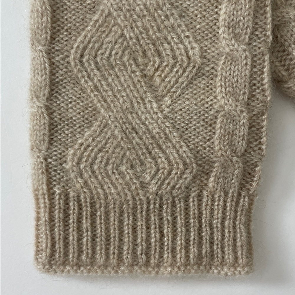 Oats & Rice Knit 100% Cashmere Fingerless Wrist Warmer Gloves - Picture 5 of 10